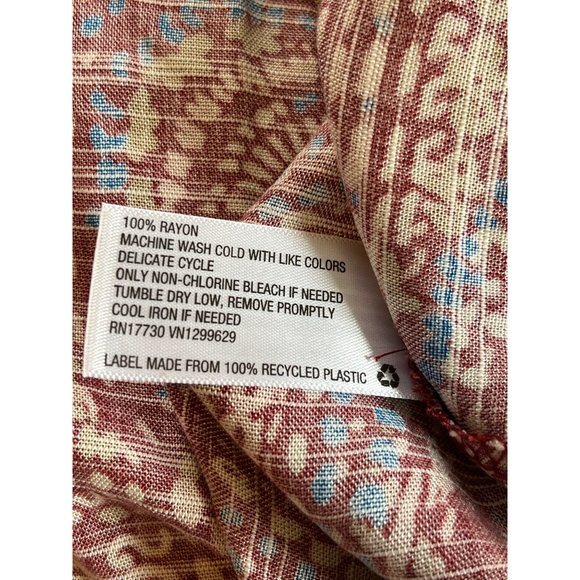 Knox Rose Tunic Blouse Large Multicolor Paisley Boho Peasant Long Sleeve NWT - Picture 8 of 9